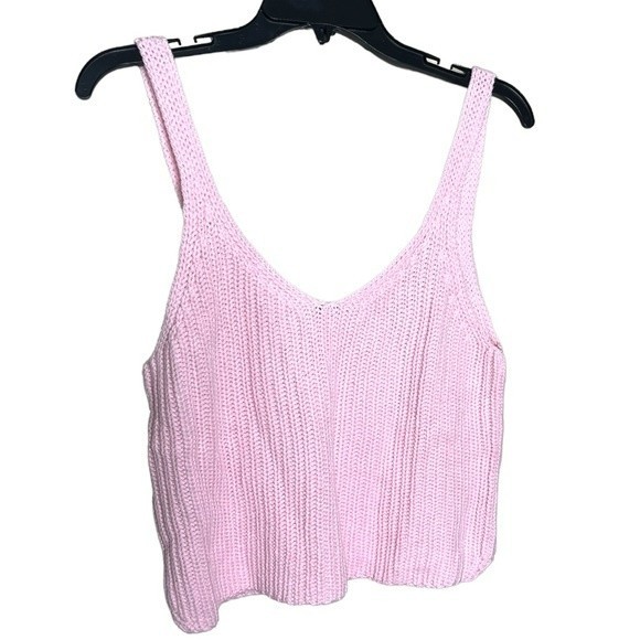 American Apparel Tops - American Apparel pink knit sleeveless crop tank Medium NWOT